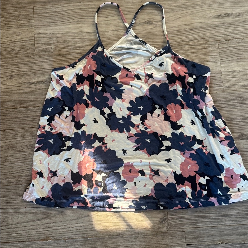 Market and Spruce Floral Print Strappy Tank Top SZ Large